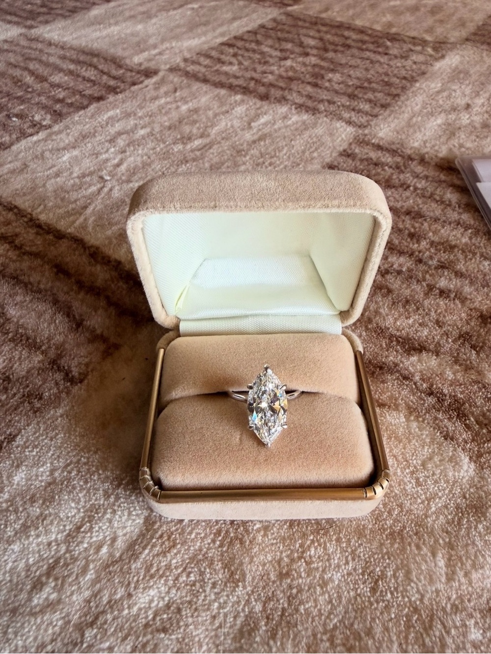 5.79 Carats Marquise-Cut Solitaire Ring, Lab Grown Diamond, White Gold Band